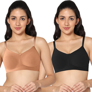 ALPLNIVEA Non-Padded Full Coverage T-Shirt Bra (Pack of 2) - Incare