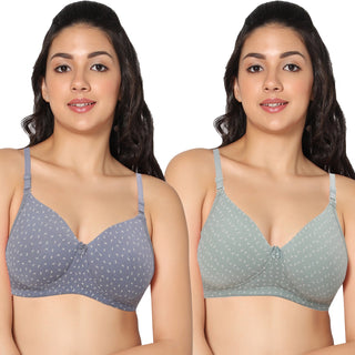 ICPD-PRINT_ASRTD Full Coverage Lightly Padded Bra (Pack of 2) - Incare