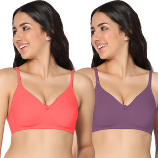 Navya Lightly Padded Full-Coverage T-Shirt bra (Pack of 2) - Incare