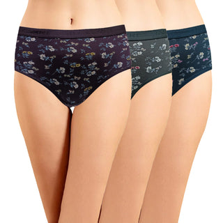 High Rise Hipster Panties with Outer Elastic - (Pack of 3)