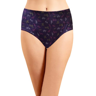 Belly Control With Broad Elastic Panties (Pack of 3) - Printed Assorted Colors (Pack of 3)